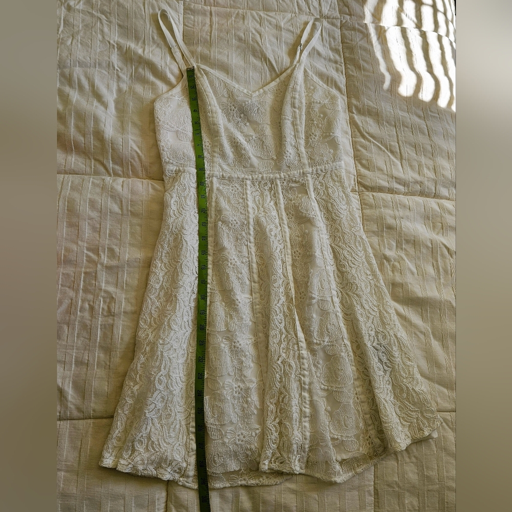 Forever 21 White Lace Mini Fit and Flare Skater Sundress - Size SMALL - Picture 9 of 11